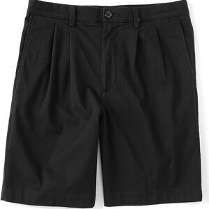 NWT Roundtree & Yorke Big & Tall Pleated Stretch Cotton Twill Shorts - Black, 40